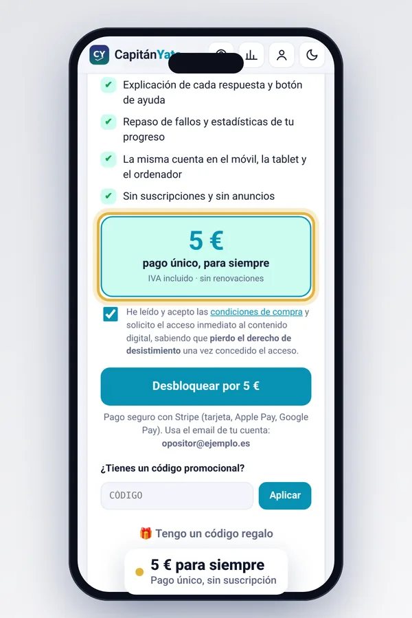 Pantalla de desbloqueo por 5 euros